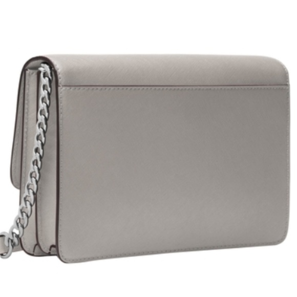 Michael Kors Large Gusset Crossbody Bag Pearl Grey - Picture 2 of 3